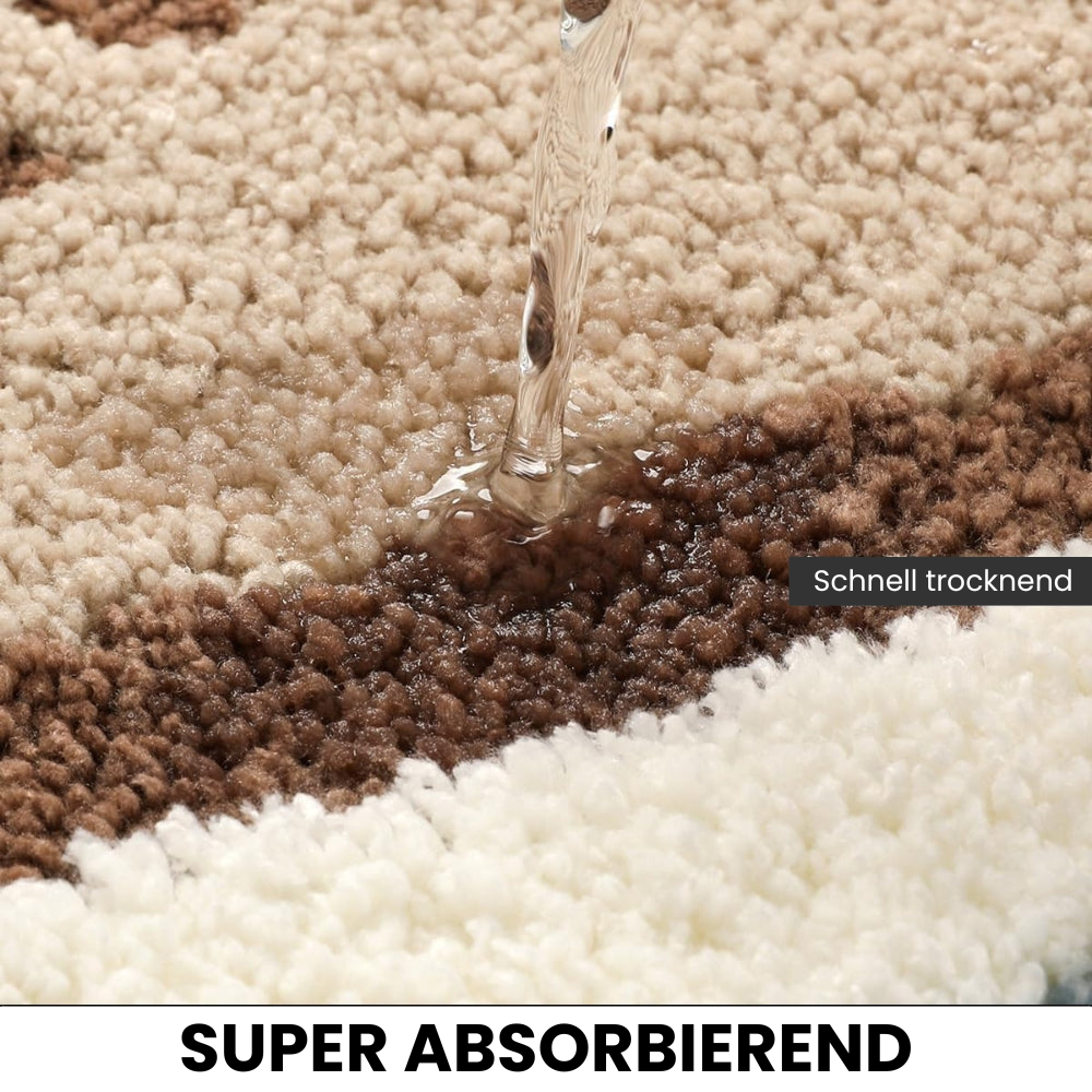 KüstenTraum: Rutschfeste Badematte im Strand Design – Weich, Saugfähig & Waschbar